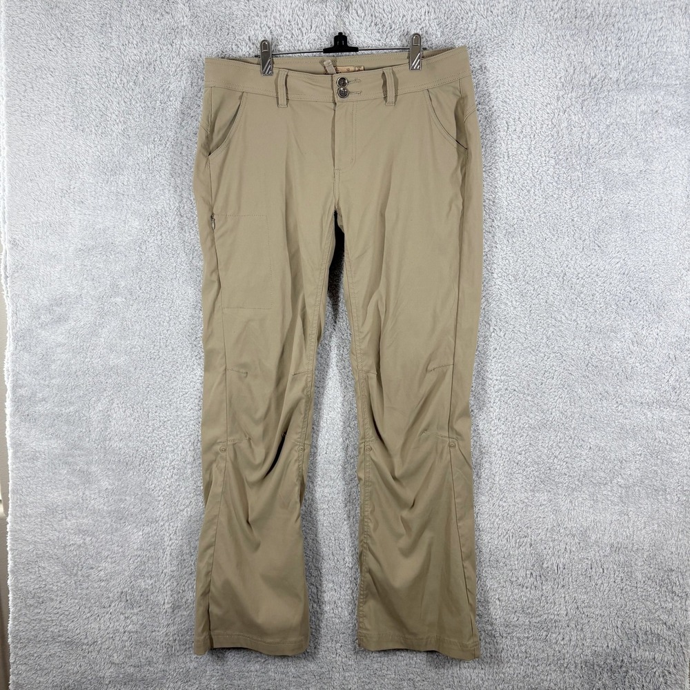 Prana Halle Pant Size 12 Tan Khaki Zion Pockets Mid Rise Hiking Outdoor Camping - Picture 2 of 9